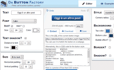 Creare pulsanti / bottoni online