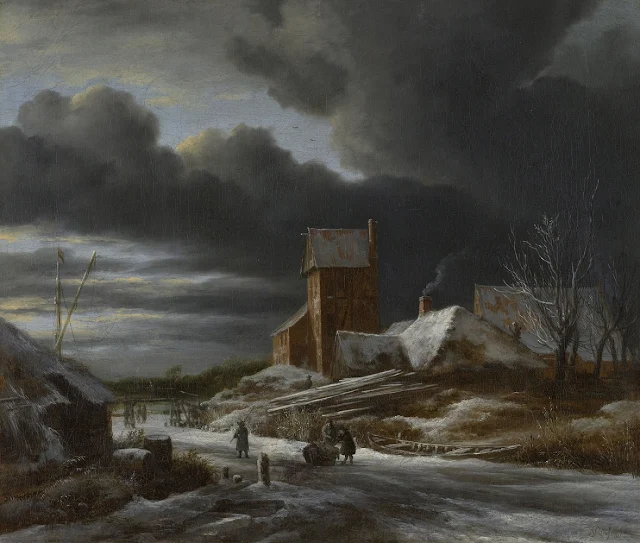 Paisaje de invierno con nieve de Jacob van Ruysdael