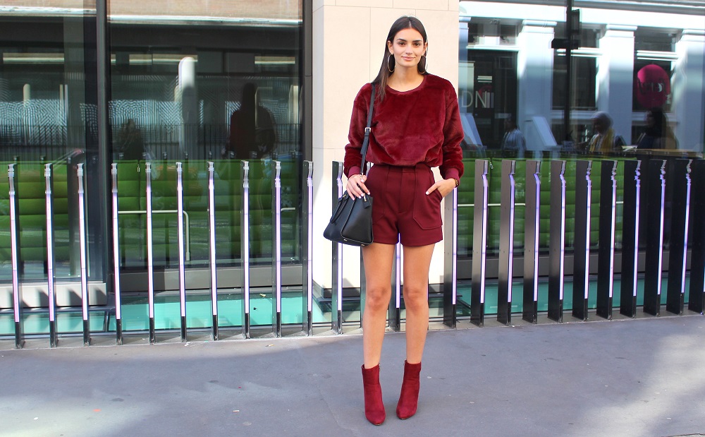 peexo fashion blogger wearing burgundy and suede lfw ss16 street style