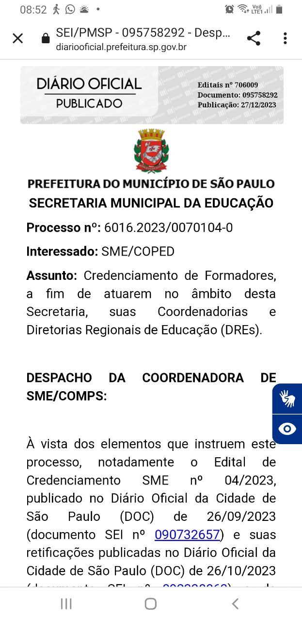 SME homologa o Credenciamento de Formadores