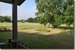 the view of hte pond from the door