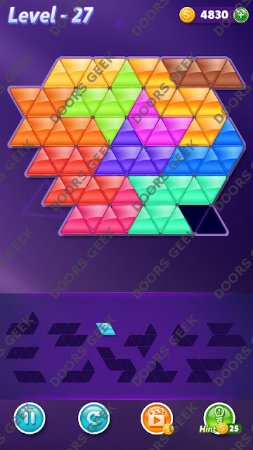 Block! Triangle Puzzle Grandmaster Level 27 Solution, Cheats, Walkthrough for Android, iPhone, iPad and iPod