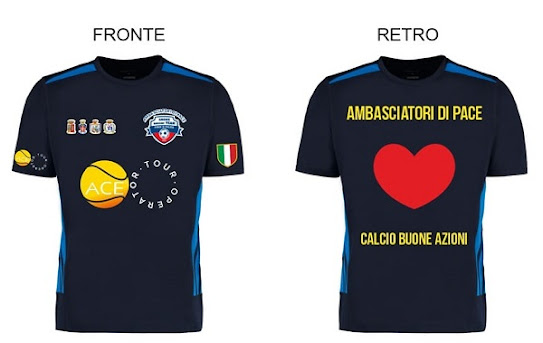 La prima maglia di gioco ufficiale della Nazionale di Calcio Amatoriale dell'Associazione ARGOS Forze di Polizia "ARGOS Soccer TEAM