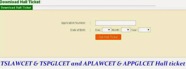 TSLAWCET & TSPGLCET and APLAWCET & APPGLCET Hall ticket