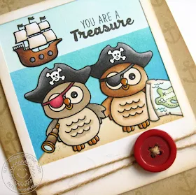 Sunny Studio Stamps: Happy Owl-o-ween & Pirate Pals Card by Mendi Yoshikawa