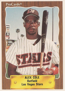 Alex Cole 1990 Las Vegas Stars card