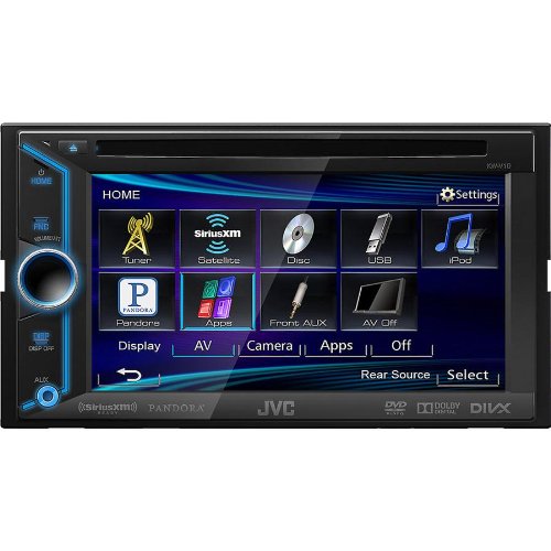 JVC Double DIN In-Dash AMFM, CD, MP3, DVD, USB In-Dash 6.1 LCD Touchscreen Car Stereo Receiver & Dual-zone audio and video, Bonus FREE JVC Remote Control Included