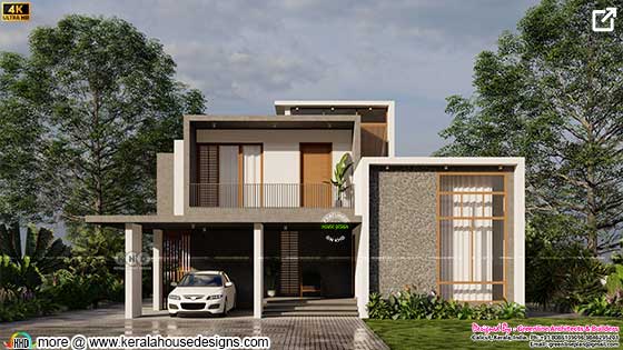 2400 sq-ft 4 bedroom modern box model house