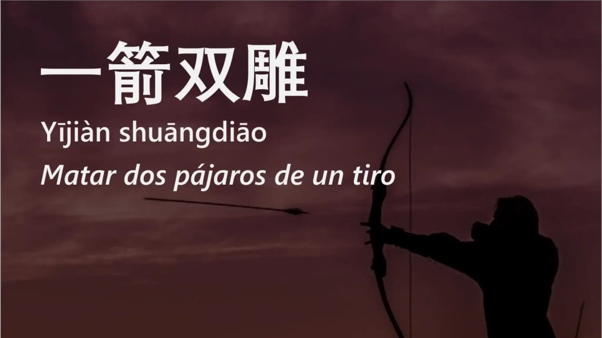 Historia detrás del proverbio chino: 一箭双雕 (Yījiànshuāngdiāo) Matar dos pájaros de un tiro