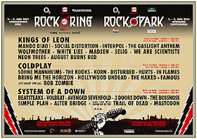 Coldplay, System Of A Down y Kings Of Leon al Rock Im Park Rock Am Ring