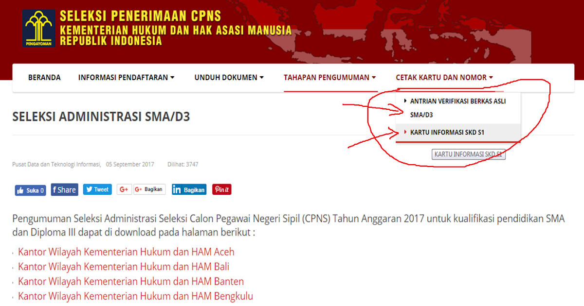 Cara Cetak Kartu Lokasi Ujian dan Nomor Antrian CPNS 