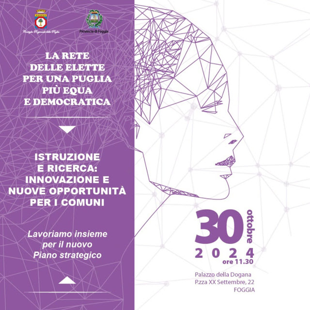 La Rete delle elette fa tappa a Foggia: il tema è Istruzione, ricerca, innovazioni e imprese.