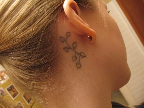 Tattoo On Back Of Neck For Girls. neck tattoos stars and flowers