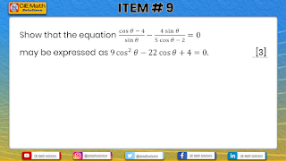 trigonometry, trigonometric identities, proving trigonometric identities, as level exam, pure mathematics 1, exam preparation, revisions, proving identities, convert trigonometric equations, show that, 9709