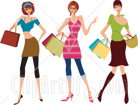 clip art woman shopping