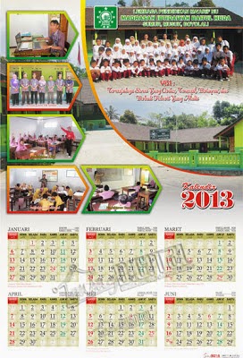 CONTOH DESAIN CETAK KALENDER SEMESTER 2019 2 LEMBAR 