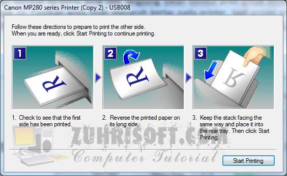 Cara mudah print document word bolak balik otomatis