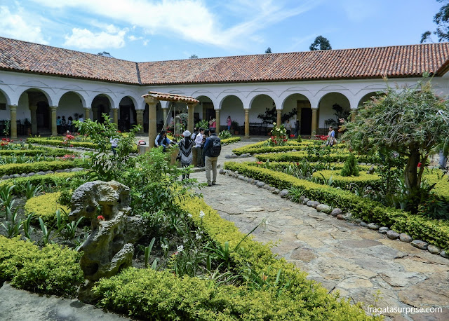 Pátio do mosteiro colonial de Ecce Homo, Villa de Leyva, Colômbia