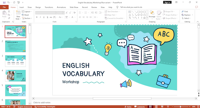 Template Powerpoint English Vocabulary