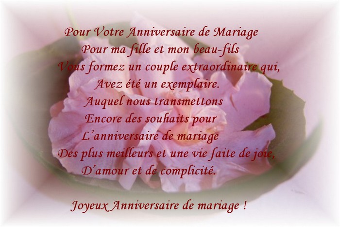 Jolie Carte avec Texte Anniversaire de Mariage Gratuit Ã  Imprimer