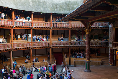 Crowd building up at The Globe - London, England