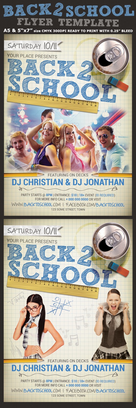  Back to School Party Flyer Template 4