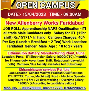 ITI Jobs Campus Placement Drive at Satpuda Private ITI Rewa, Madhya Pradesh by 3 Manufacturing Companies