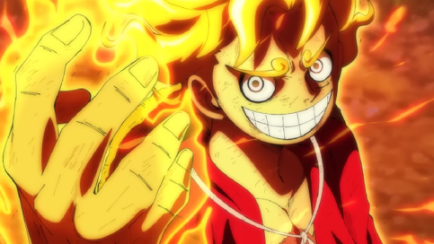 Luffy vs Teach anime One Piece