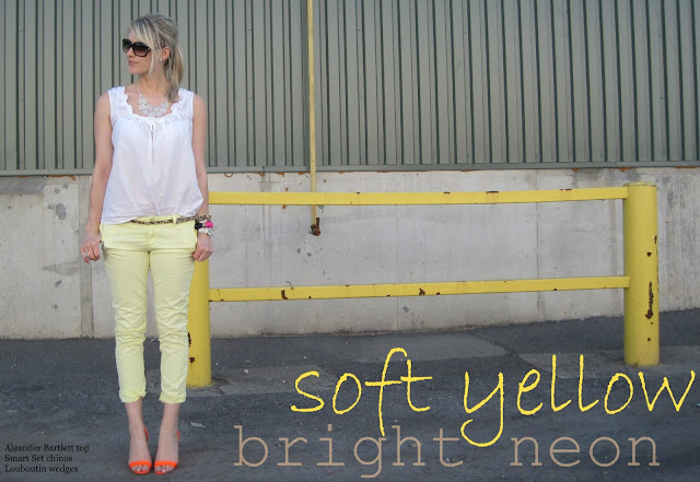 soft yellow / bright neon