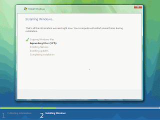 Windows Vista Installation - Copying Installation Files 1