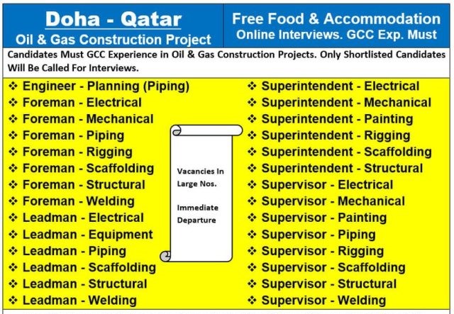 Qatar Oil and Gas Jobs - Large recruitment