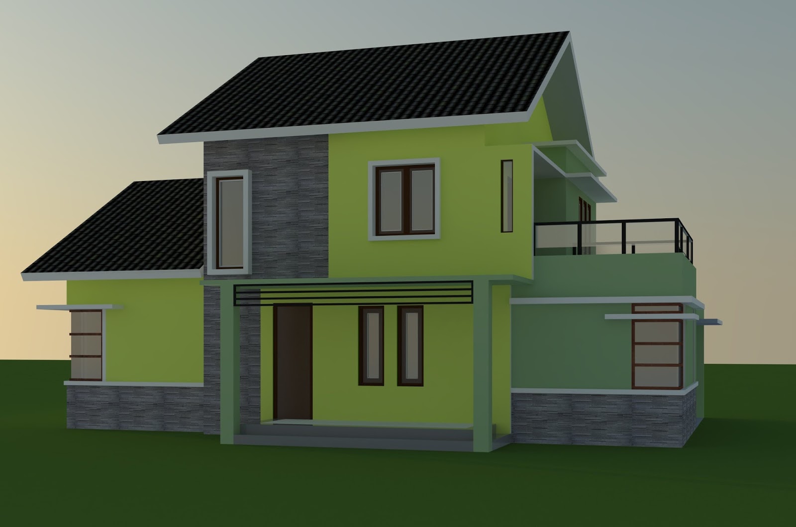 Desain Rumah Menawan Dua Lantai Jasa Desain Gambar Rumah