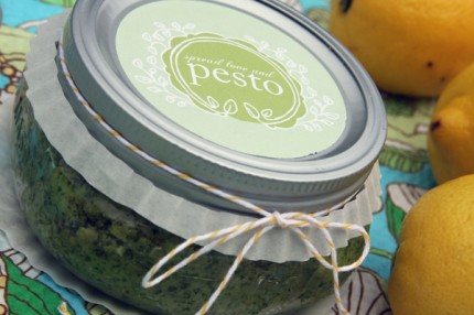 Homemade pesto recipe printable labels from Giverslog