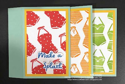 Sunny Splash Fold Flat Triple Box Card Fun Fold Card