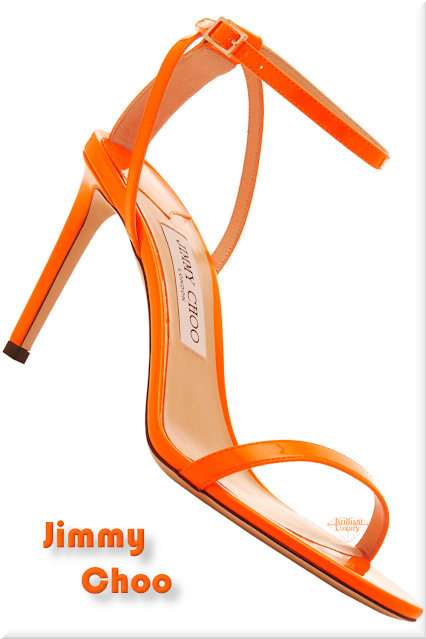 ♦Jimmy Choo Minny orange neon patentl leather sandal #jimmychoo #shoes #pantone #orange #brilliantluxury
