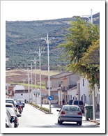 Imagen de la nueva iluminación central que ya luce la calle Cuerda de Almodóvar del Campo.