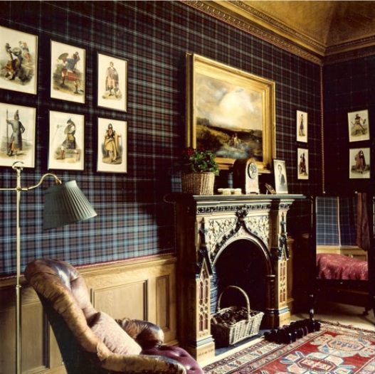 Eye For Design  Decorating  With Plaid Covered Walls 
