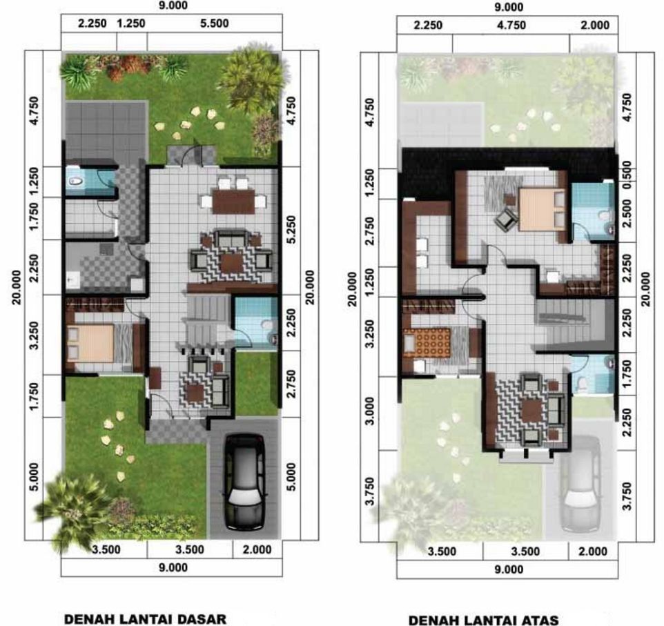 Desain Denah Rumah Idaman 2 Lantai Populer Desain Rumah Minimalis