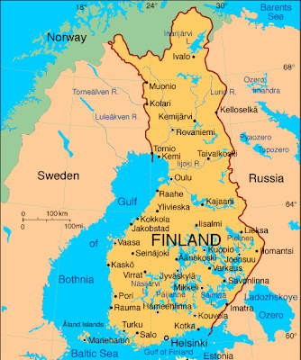 Kort over Finland Land