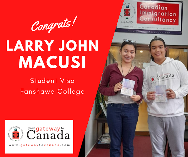 Larry John Macusi is going to Fanshawe College. Congrats!