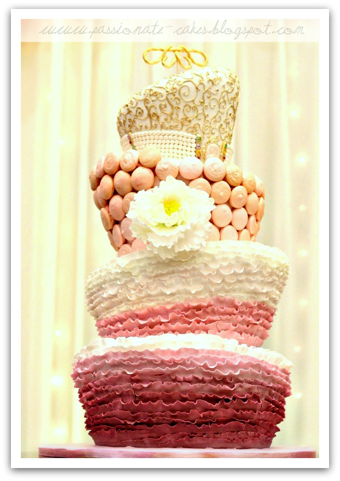 Marie Antionette topsy turvy Wedding Cake