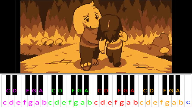 His Theme (Undertale) Hard Version Piano / Keyboard Easy Letter Notes for Beginners