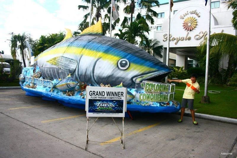 Giant tuna float in General Santos City in Mindanao