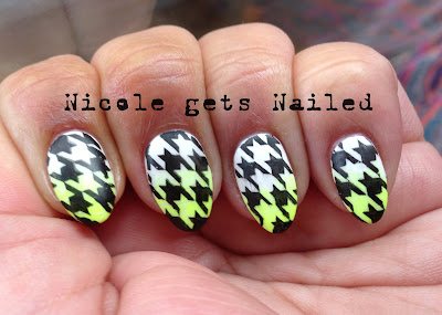 Neon Yellow White Gradient with Black Stamping