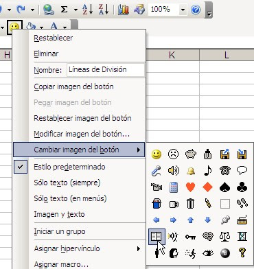 líneas de división en Excel 2003