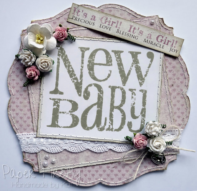 New baby girl card designed by Paper Firefly