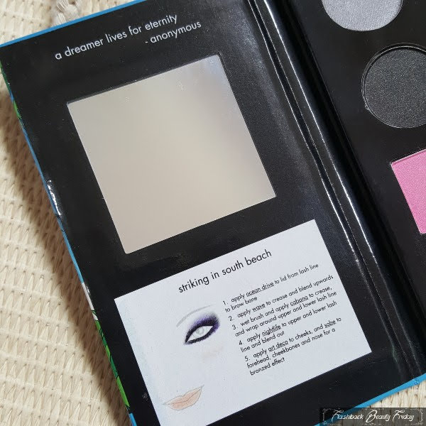 small square mirror and look guide inside palette