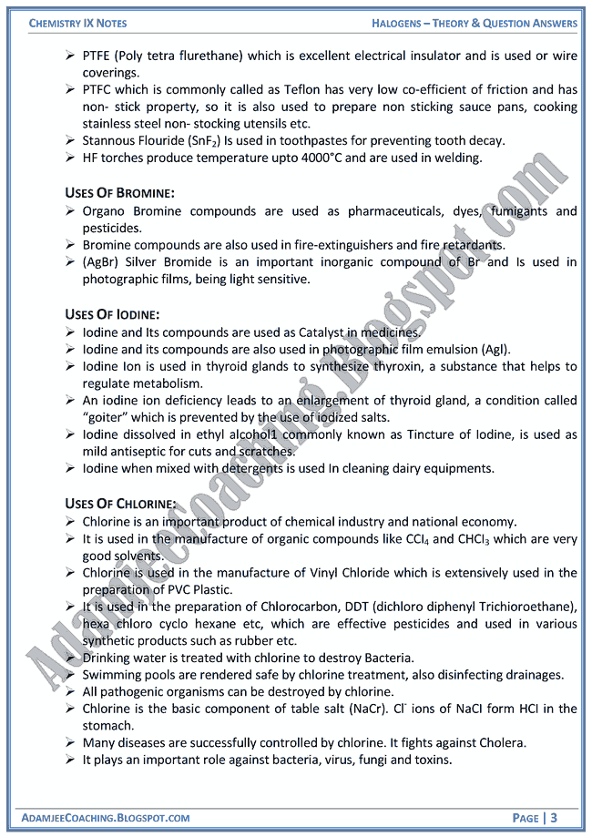 halogens-theory-notes-and-question-answers-chemistry-ix