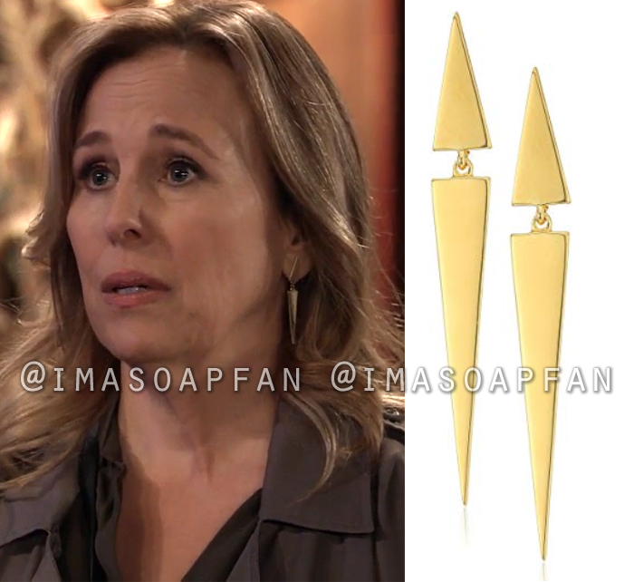 Laura Collins, Genie Francis, Double Triangle Drop Earrings, General Hospital, GH
