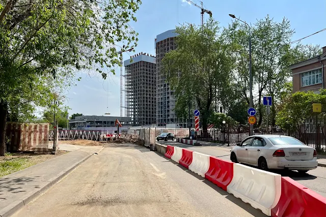 Складочная улица, строительная площадка тоннеля под Алексеевской соединительной линией, строящийся бизнес-центр Stone Савёловская